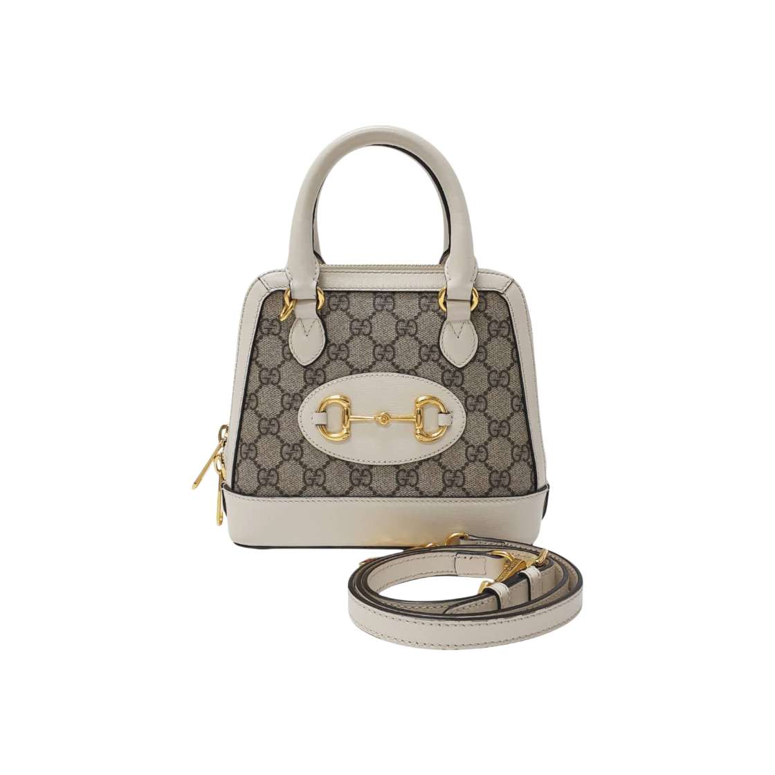 ITJJMKWDCAKB Gucci 1955 Mini Top Handle Tote Bag with Strap in White