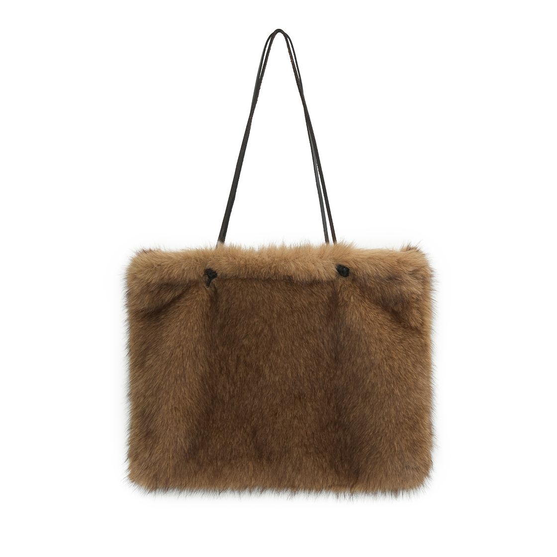 P0000BEW Greenbutter Ombre Fur Leather Bag Camel