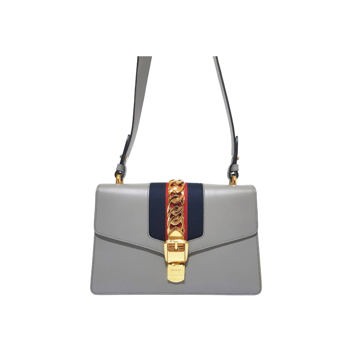 구찌 421882 실비 스몰 그레이 숄더백, 스트랩(Gucci Sylvie Small Gray Shoulder Bag with Strap) - 1