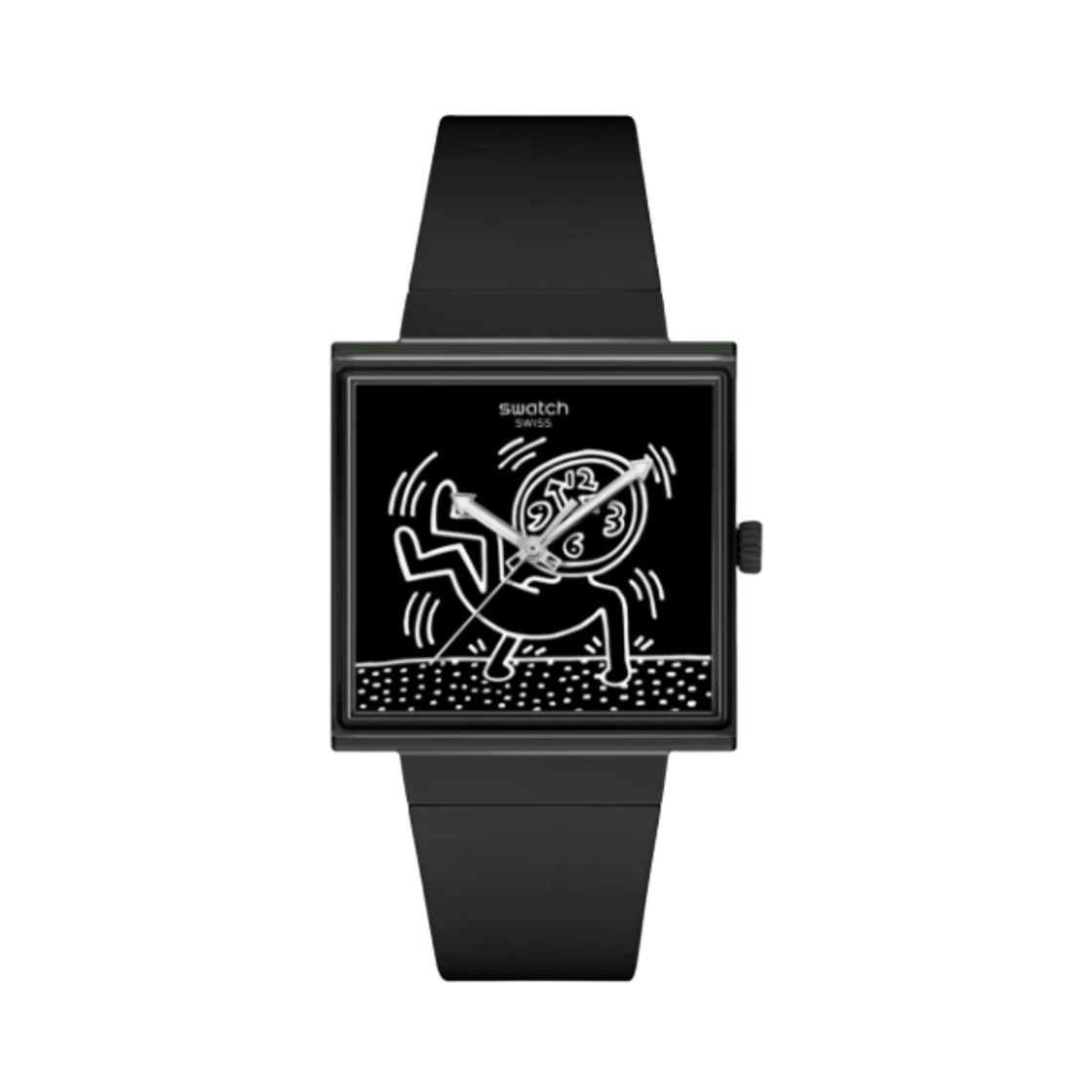 스와치 x 키스 해링 브레이크 루스 41.8mm 쿼츠 블랙(Swatch x Keith Haring Break Loose 41.8mm Quartz Black)