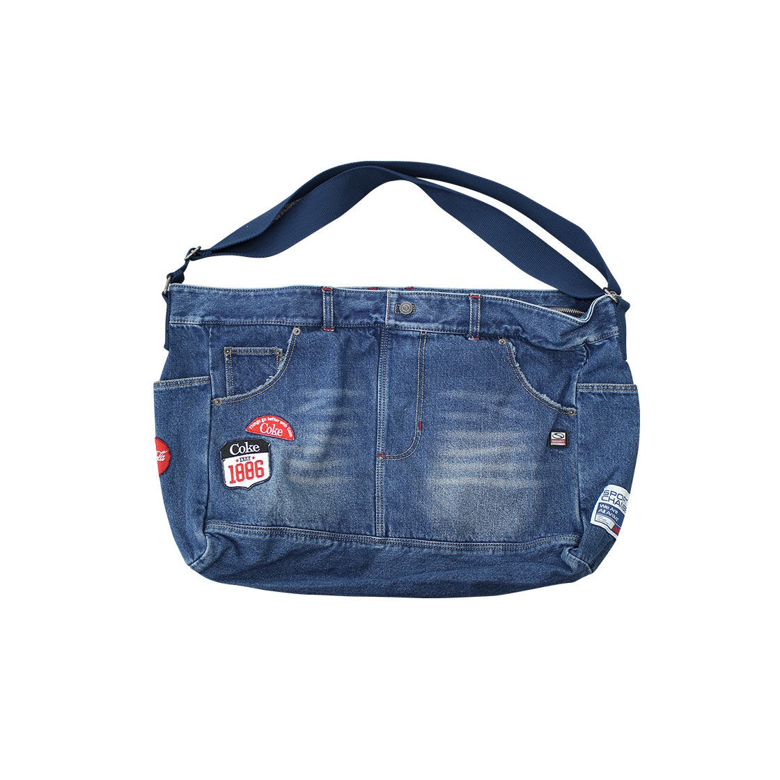 스포츠챔버 x 코카콜라 데님 크로스백 블루(SPORT CHAMBER x Coca-Cola Denim Cross Bag Blue)