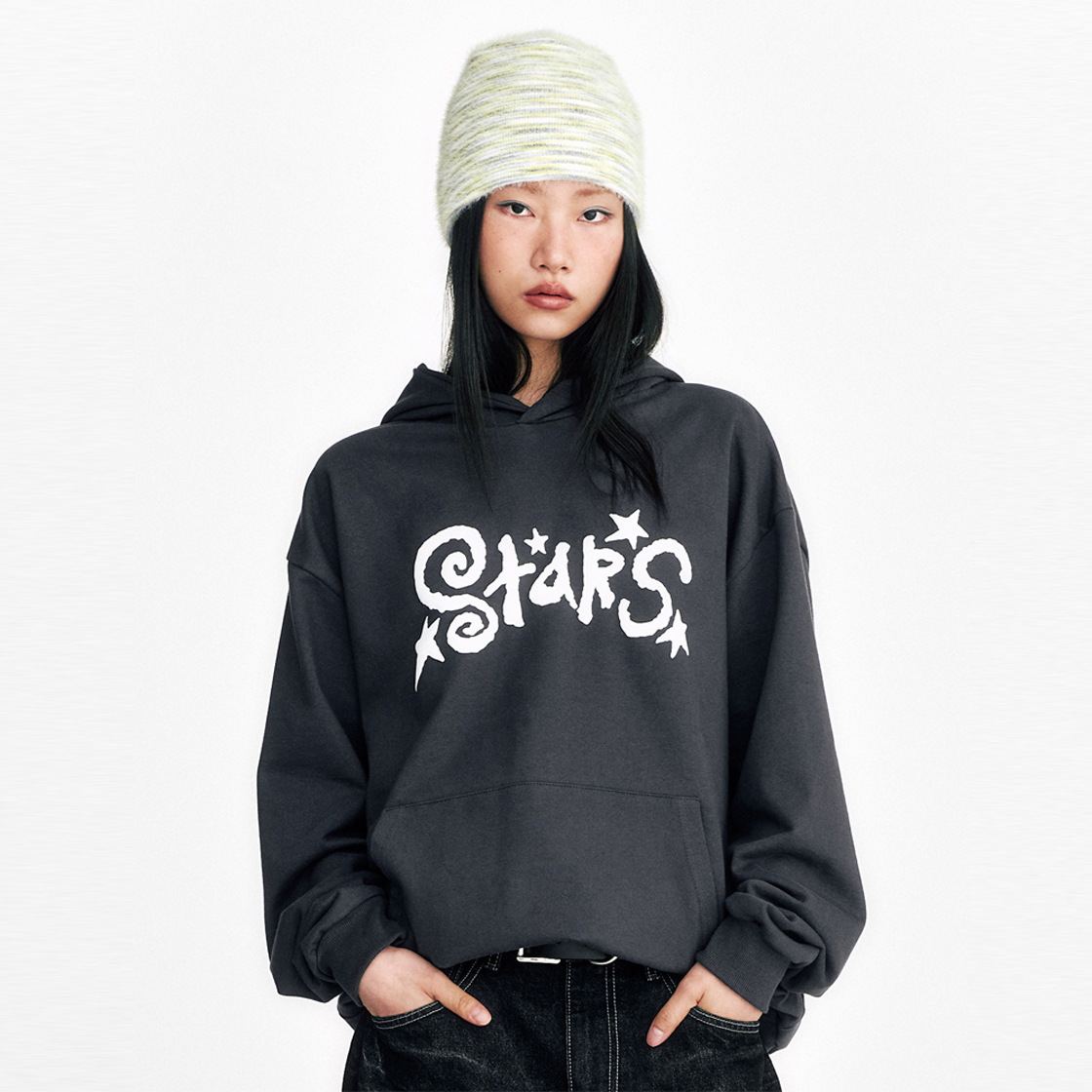 쎄르페 스타 엠보 후드티 차콜(SSERPE Star Embossed Hoodie Charcoal) - 6
