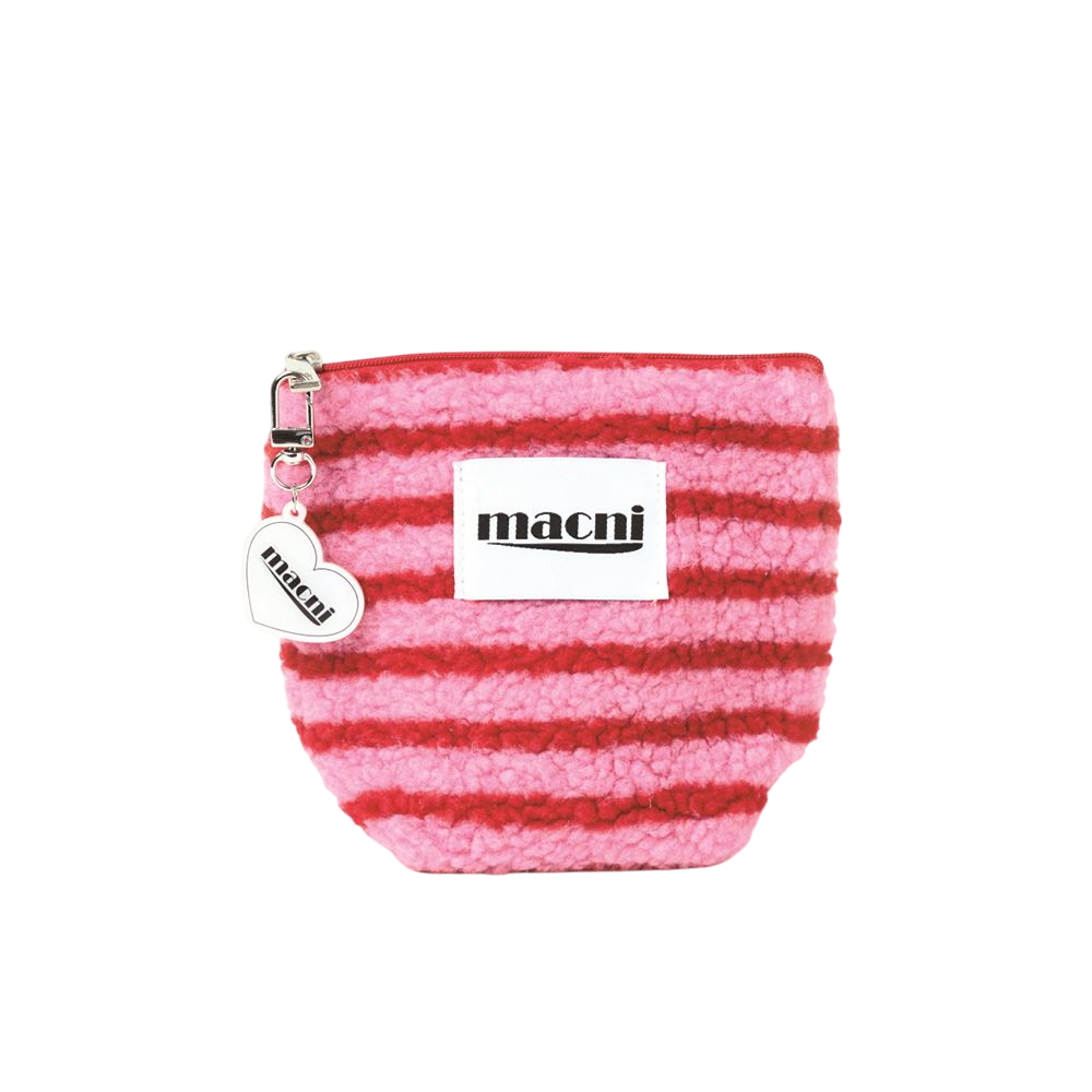 C255UAPC08PK0FR MACNI POODLE STRIPE STANDY POUCH PINK