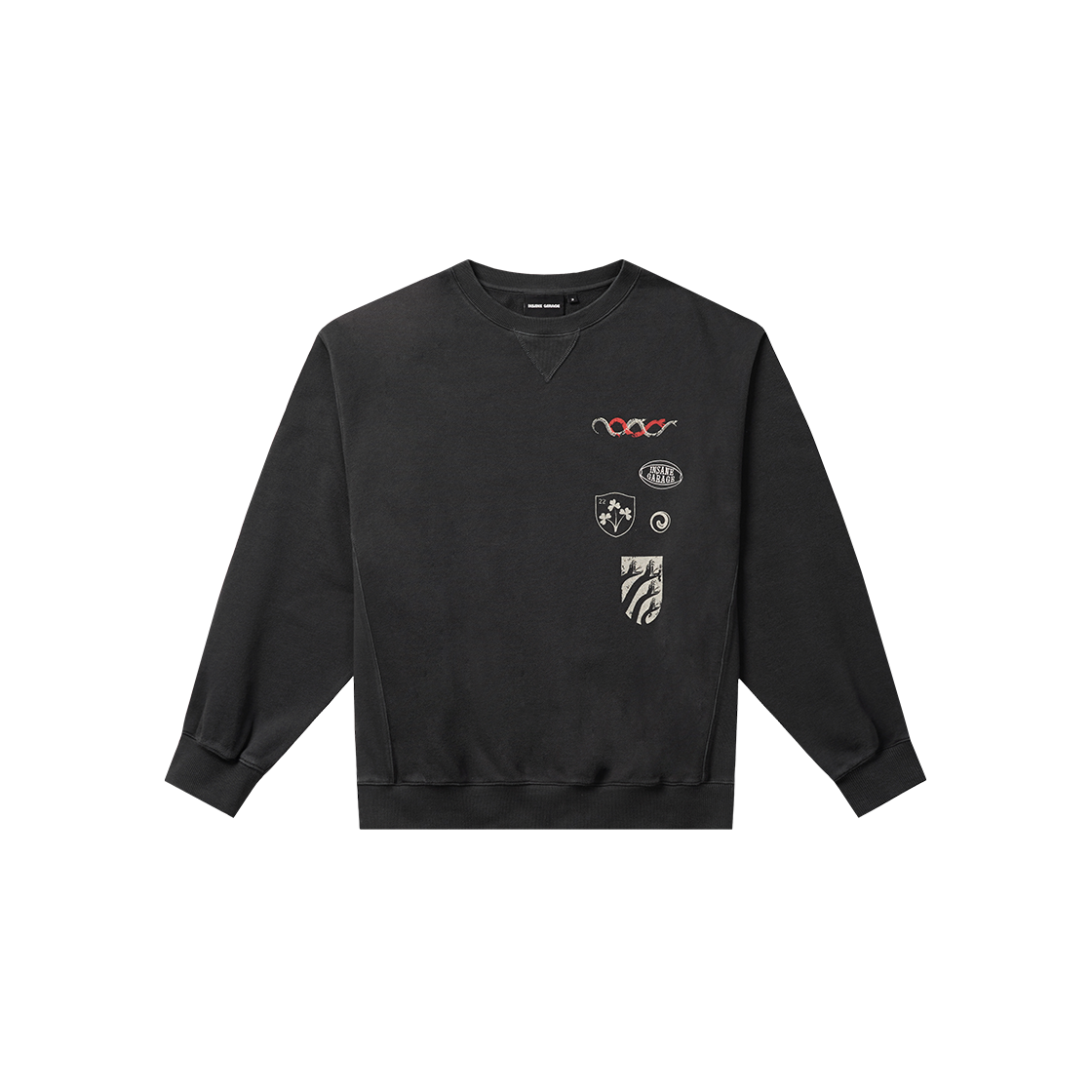 인세인개러지 인세인 그래픽 스웻 셔츠 - 워시드 블랙(INSANE GARAGE Insane Graphic Sweat Shirt_Washed Black)