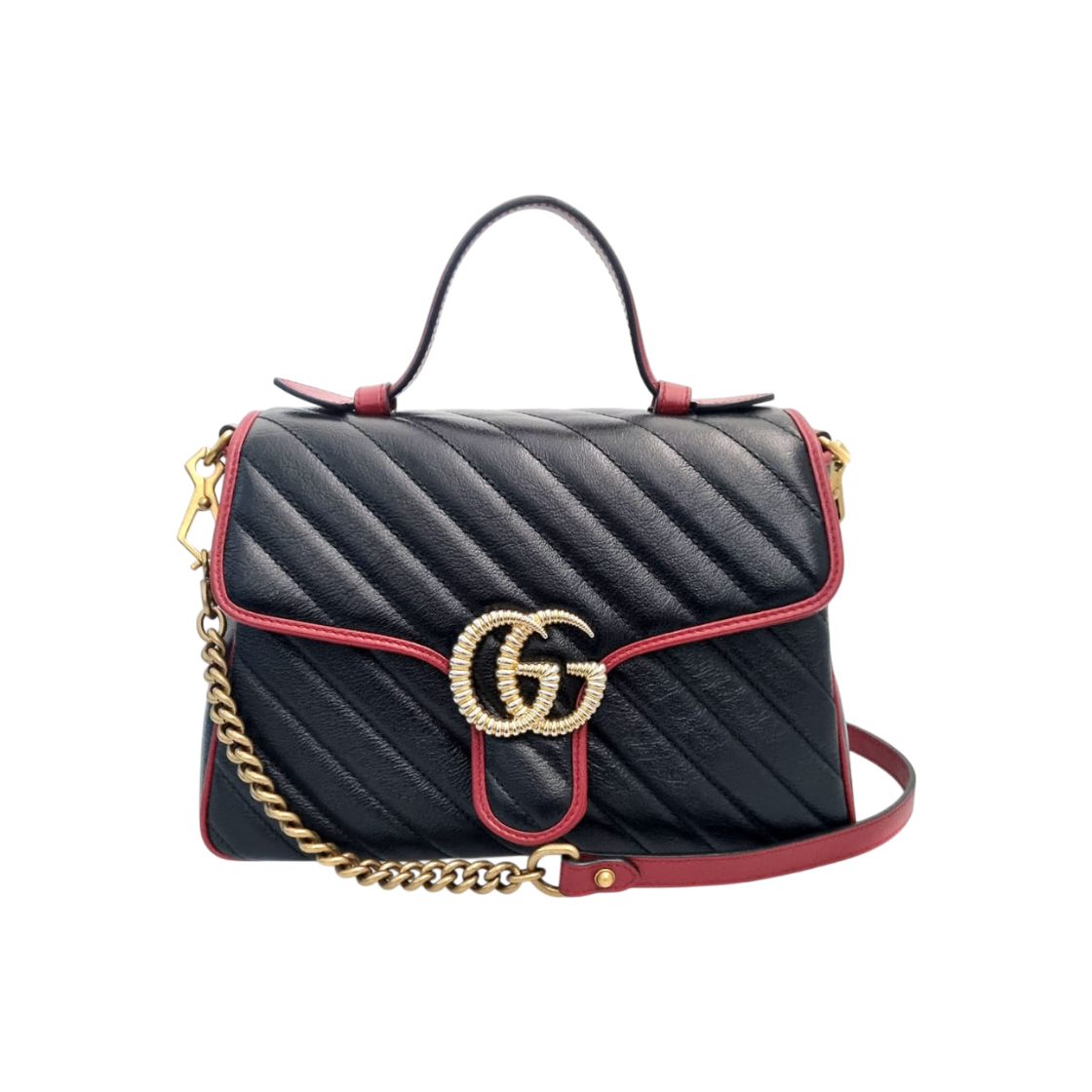 IT2IQ9VWEKK6 Gucci Marmont Small Top Handle Tote Bag