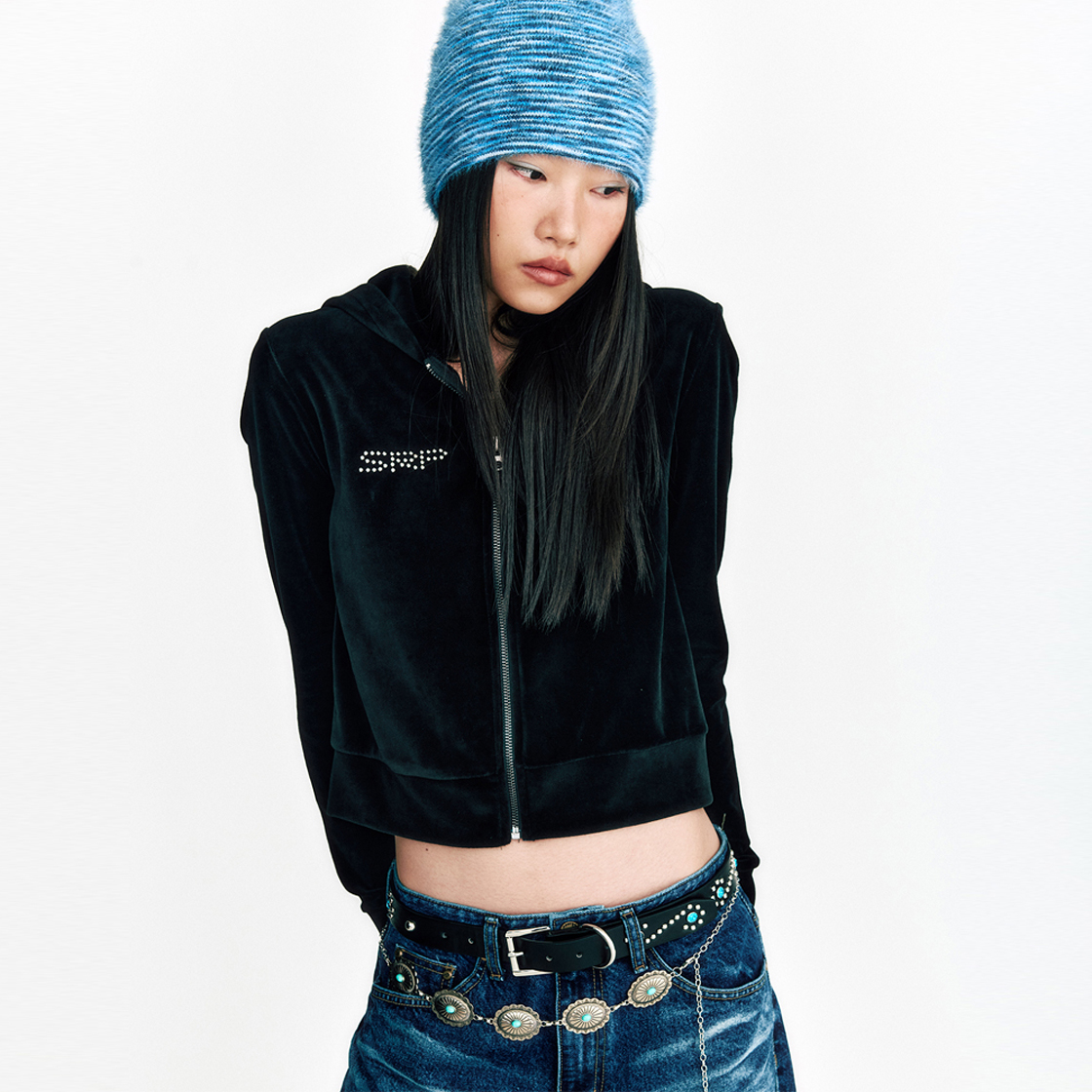 쎄르페 소프트 헤어리 그라데이션 비니 블루&네이비(SSERPE Soft Hairy Gradation Beanie Blue & Navy) - 3