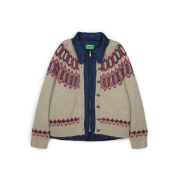 Greenbutter Double Layer Quilted Cardigan Navy/Beige