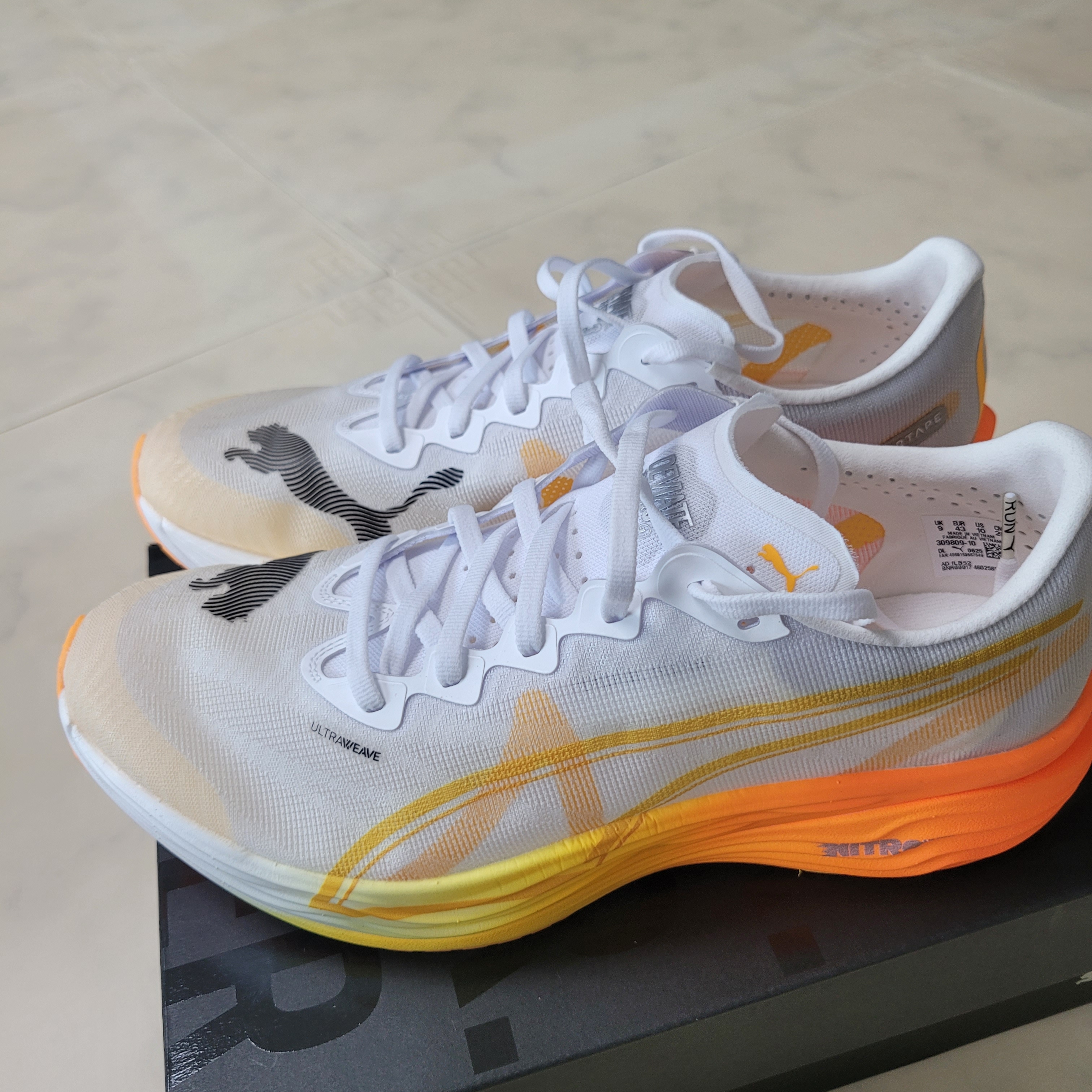 Puma Deviate Nitro Elite 3 White Sun Stream 착용 스타일 - 2