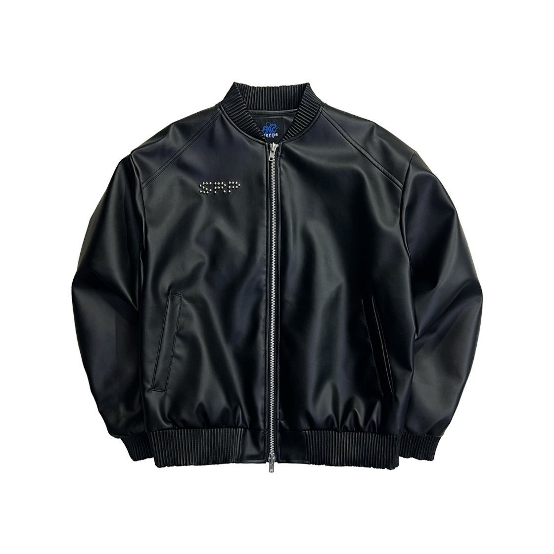 쎄르페 플레임 스타 스터드 봄버 비건 가죽자켓 블랙(SSERPE Flame Stars Stud Bomber Vegan Leather Jacket Black)