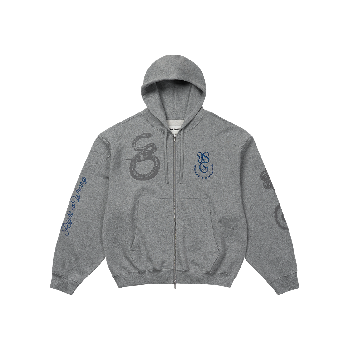 인세인개러지 인세인 플래그 패디드 숄더 후디 - 멜란지 그레이