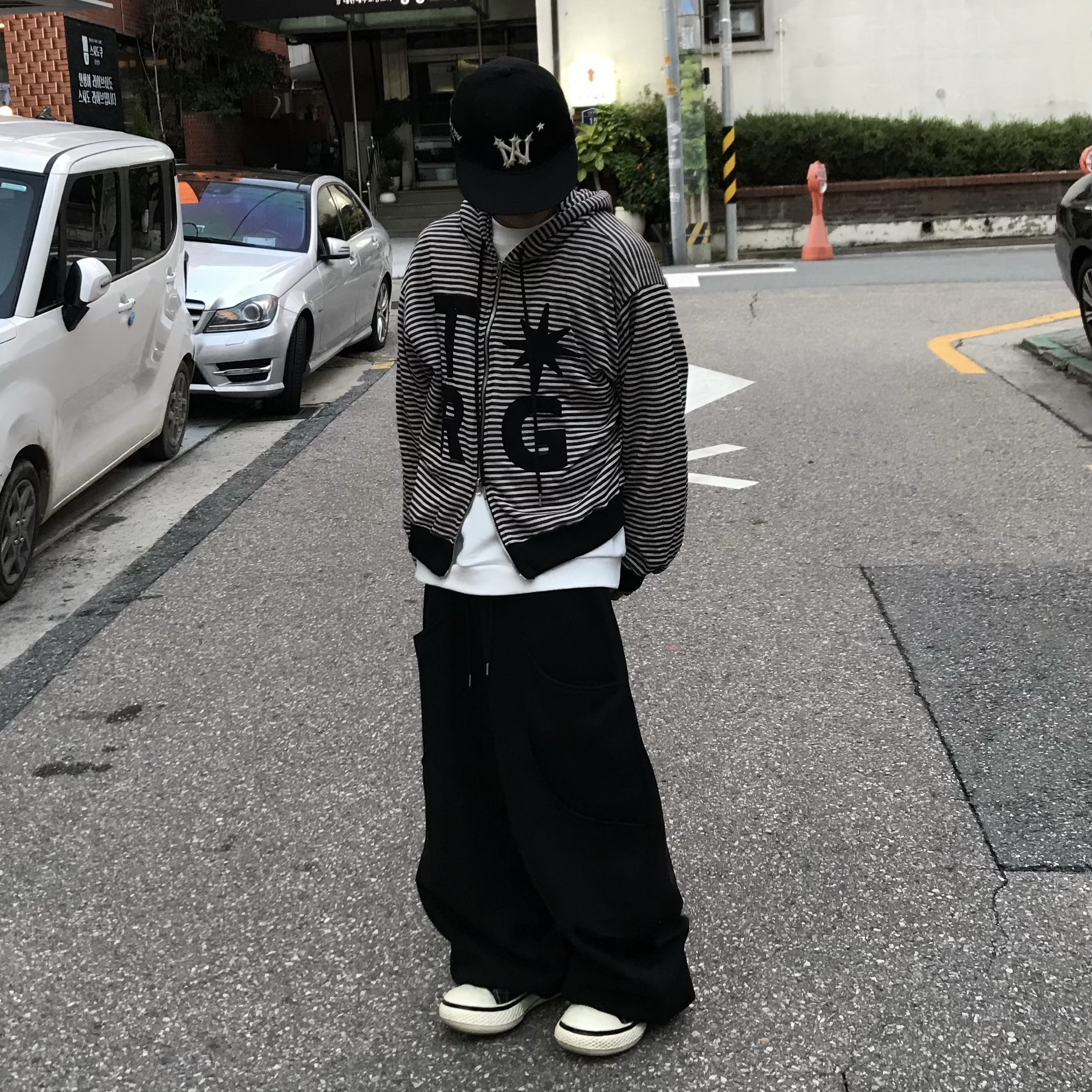 Aoiro 6-Panel Bone A/N Cap Black 착용 스타일 - 2