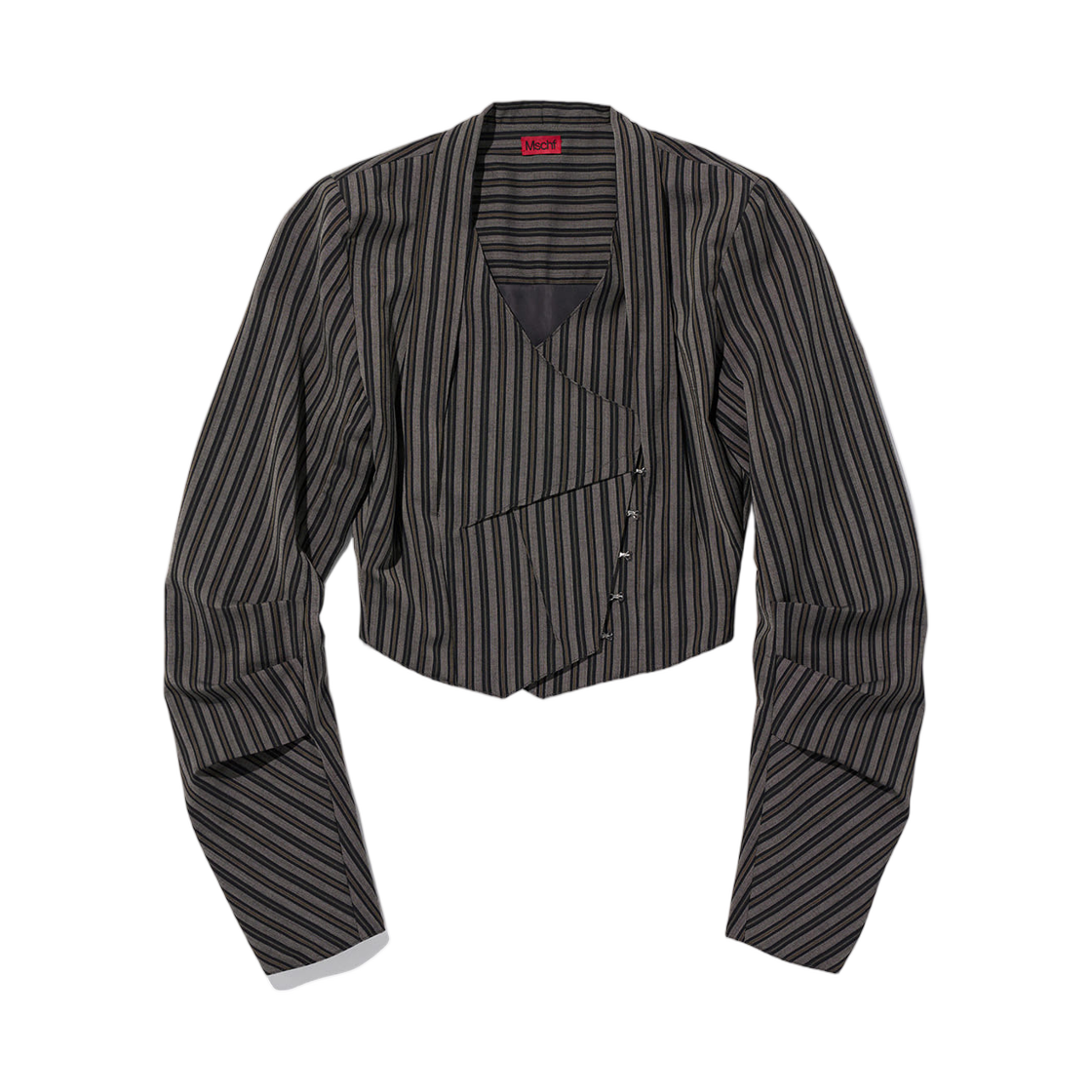 (W) 미스치프 어시메트릭 바스크 자켓 스트라이프((W) Mischief Asymmetric Basque Jacket Stripe)
