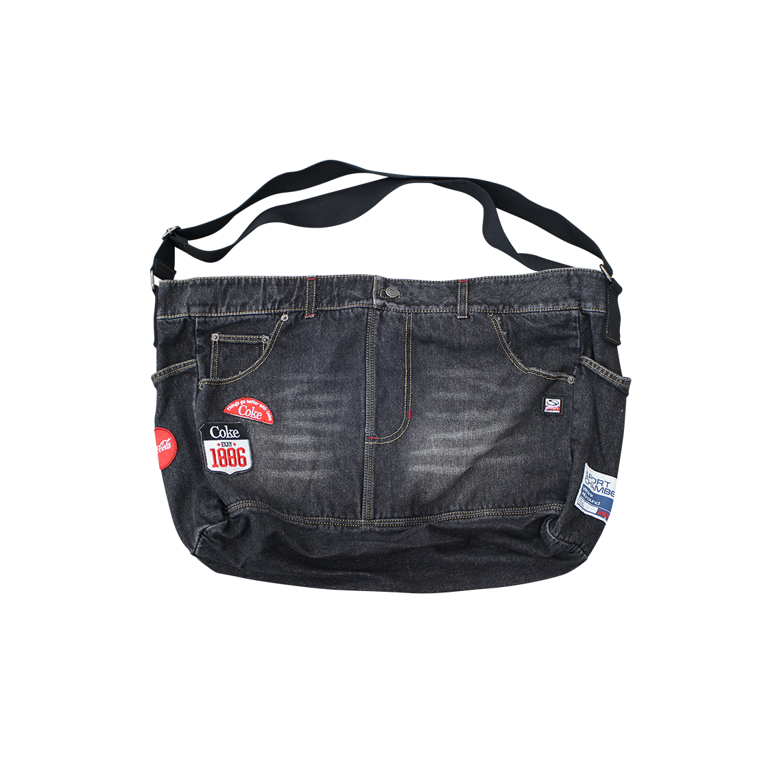스포츠챔버 x 코카콜라 데님 크로스백 블랙(SPORT CHAMBER x Coca-Cola Denim Cross Bag Black)
