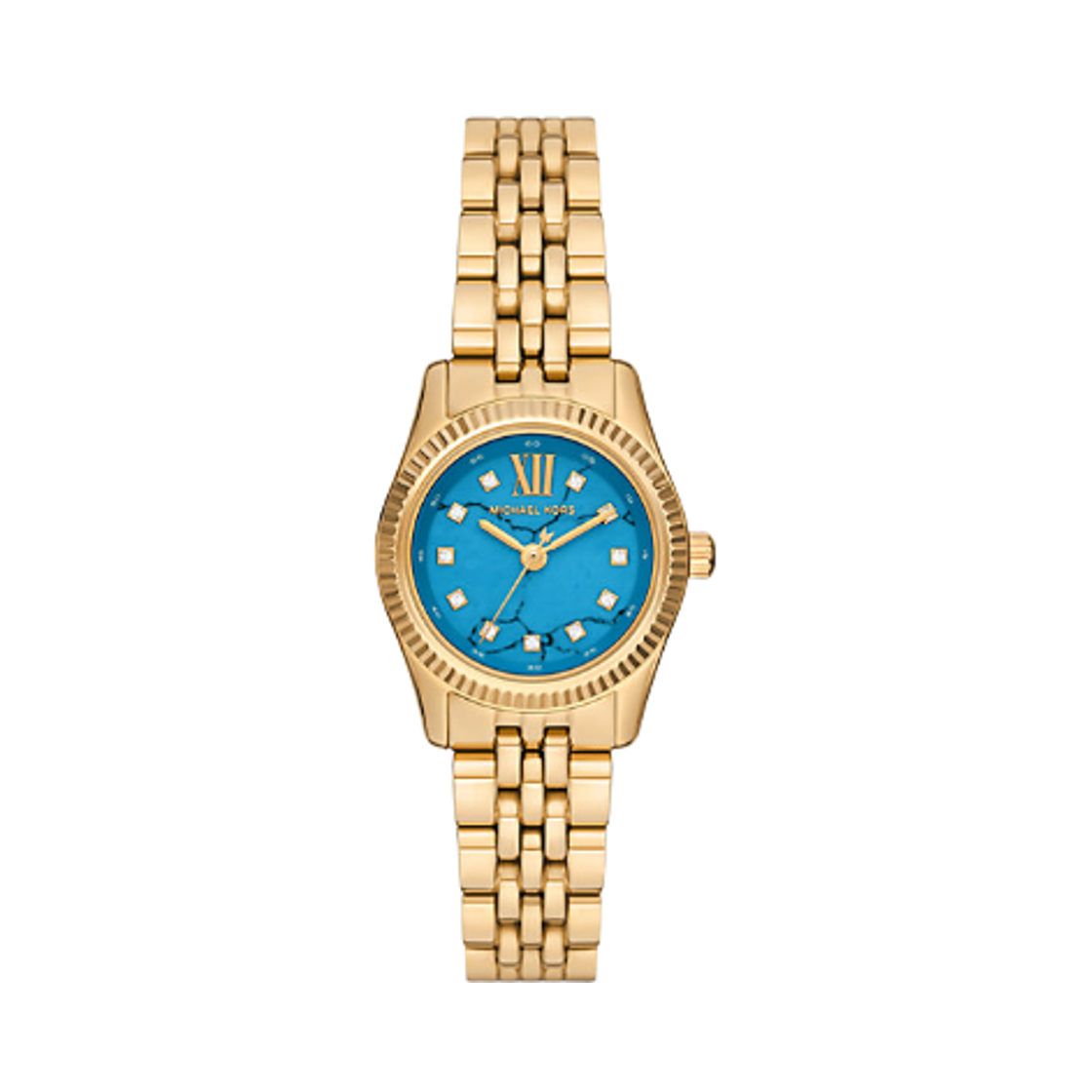 MK4813 (W) Michael Kors Petite Lexington Pave Quartz Three-Hand 26mm Stainless Steel Turquoise