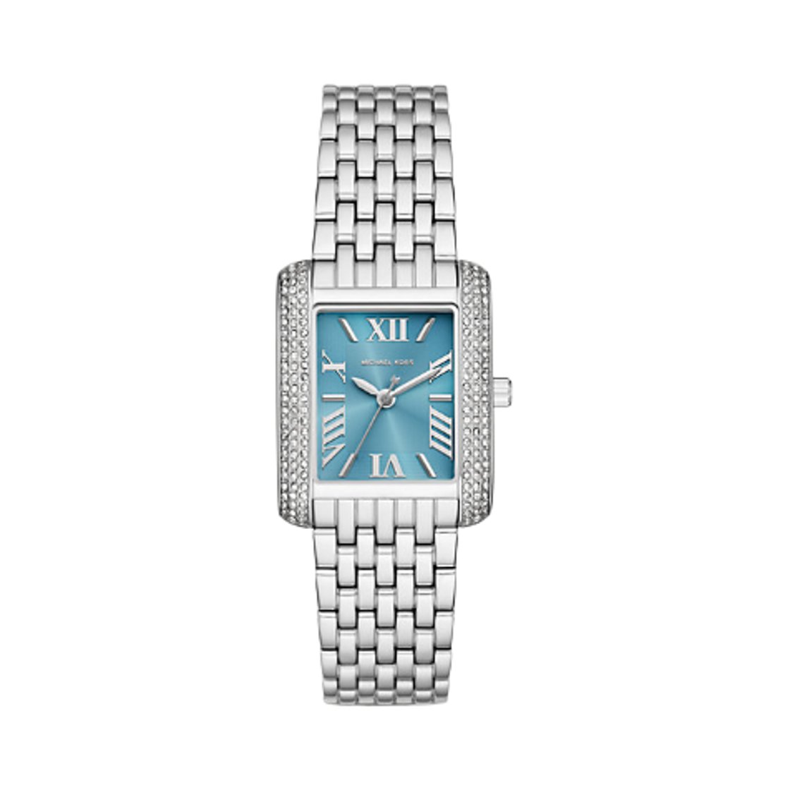(W) 마이클 코어스 쁘띠 에머리 파베 쿼츠 쓰리핸드 27mm 스테인리스 스틸 실버((W) Michael Kors Petite Emery Pave Quartz Three-Hand 27mm Stainless Steel Silver)