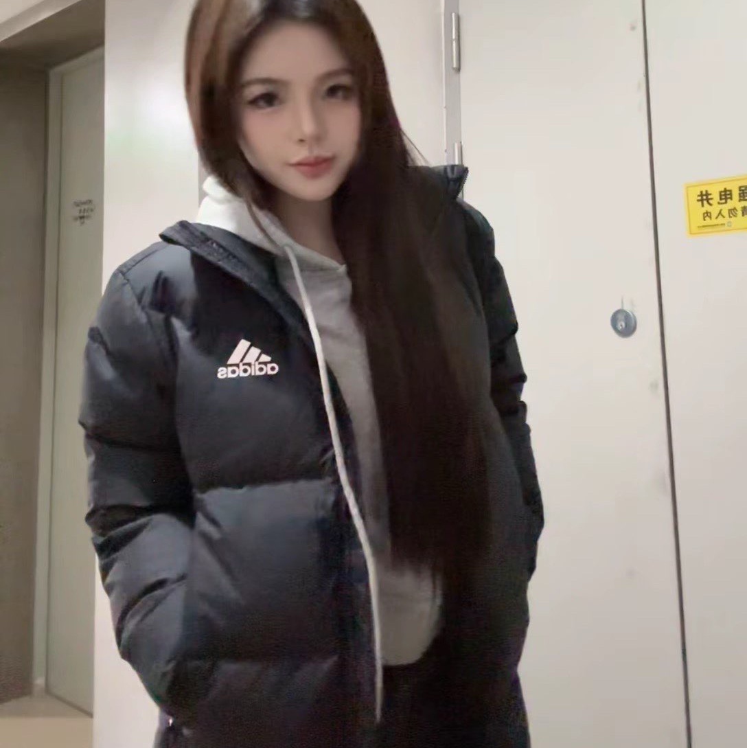Adidas Sportswear D11 Big Baffle Down Hooded Jacket Black - KR Sizing 착용 스타일 - 1