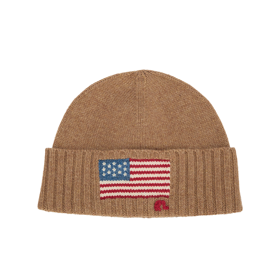 KM5DHTBRL51CM Polo Ralph Lauren Flag Intarsia Wool Blend Beanie Italian Heather - 25FW