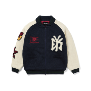 YESEYESEE Raglan Knit Varsity Jacket Navy