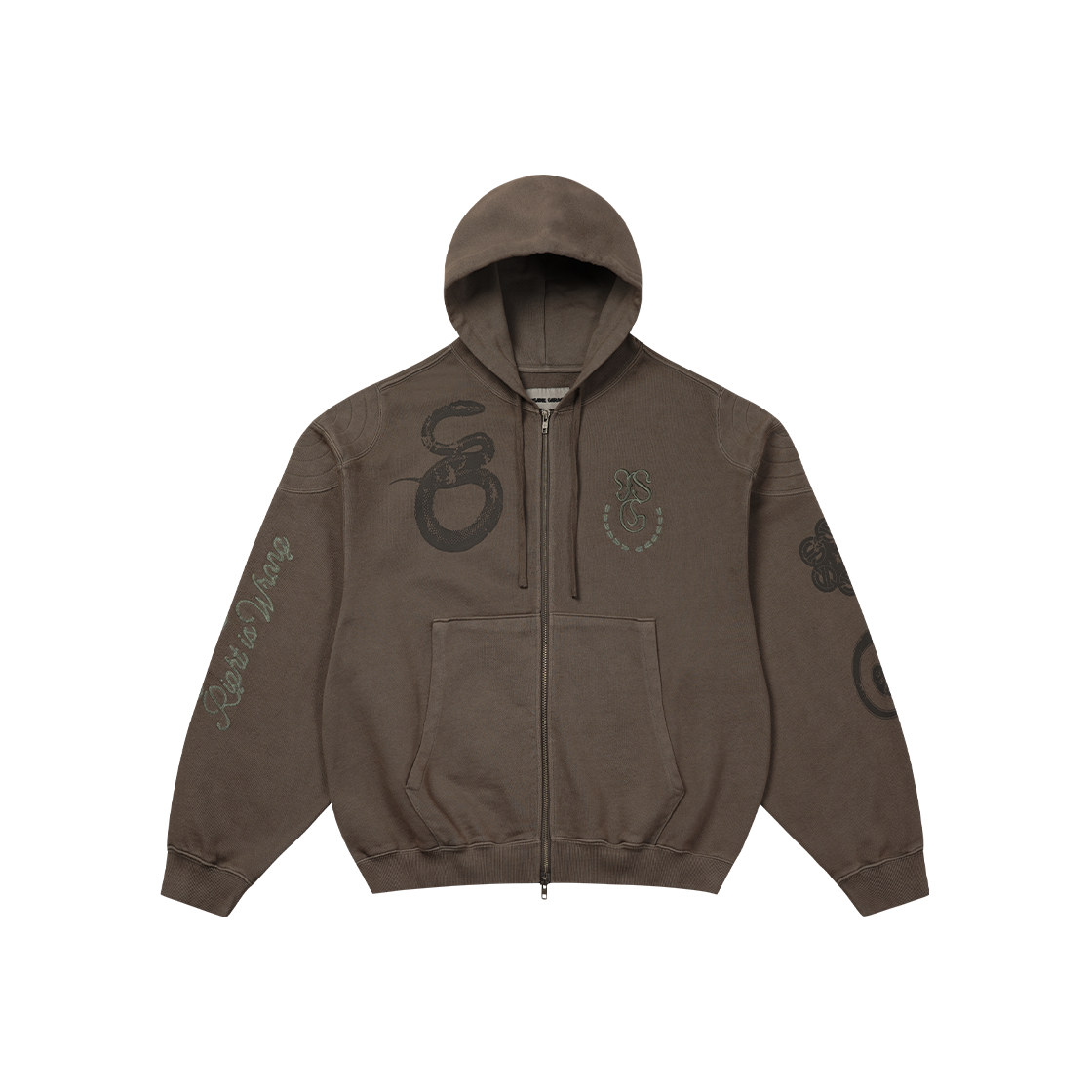 인세인개러지 인세인 플래그 패디드 숄더 후디 - 브라운(INSANE GARAGE Insane Flag Padded Shoulder Hoodie_Brown)