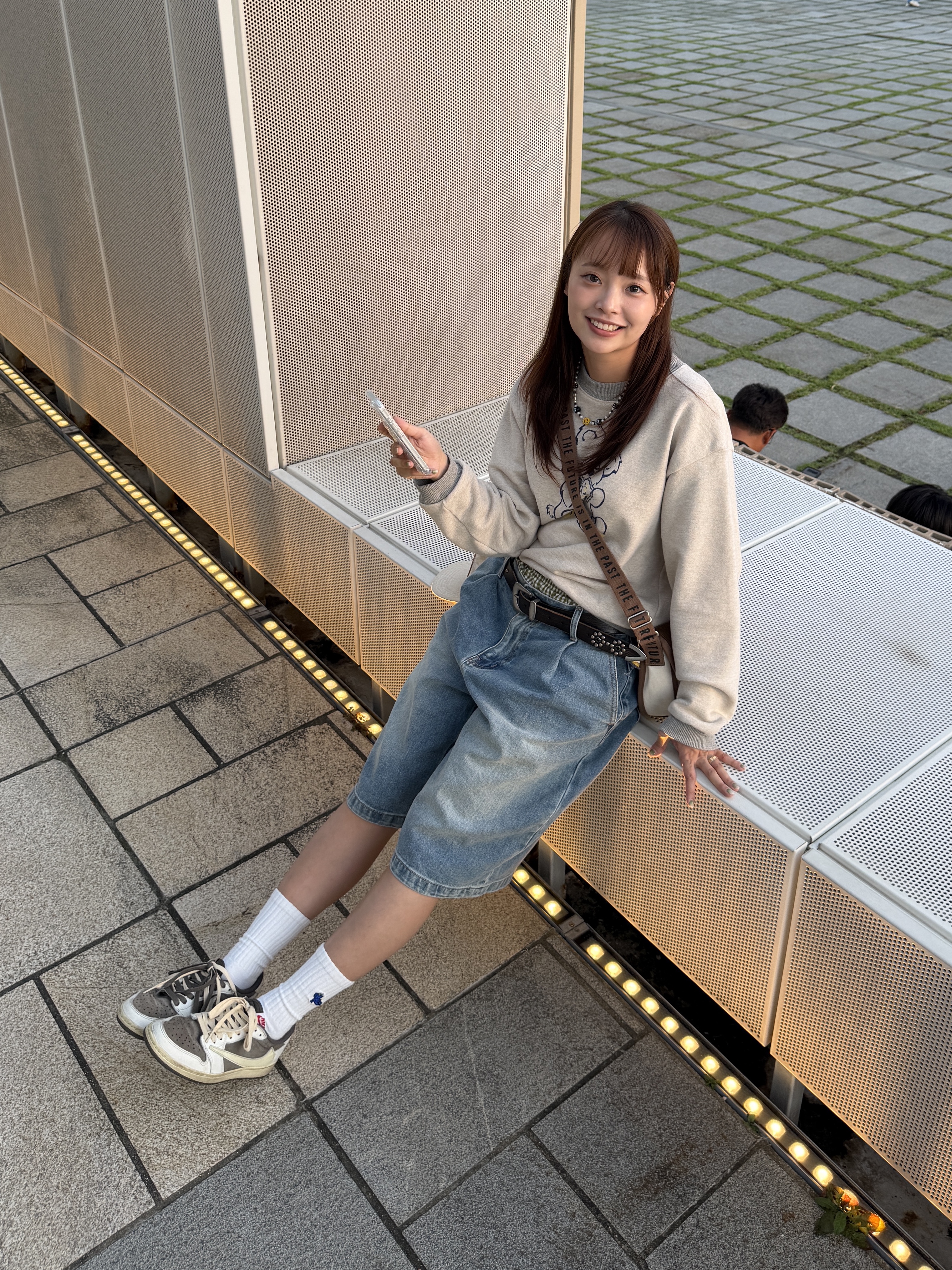 Kapital Top Fleece Crew Sweatshirt Peckish Little Bear Patch Kinari Gray, Human Made Shoulder Bag Brown 착용 스타일 - 5