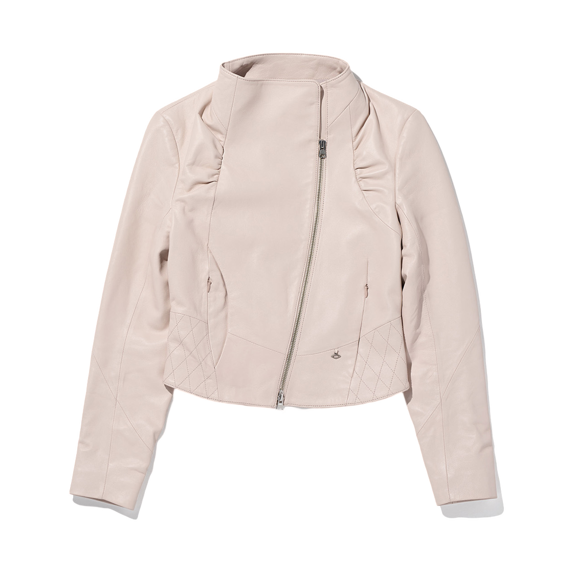 - (W) Mischief Pelisse Leather Jacket Light Pink
