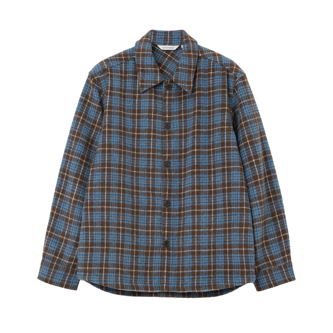 UB2599SH244MBL Uniform Bridge Wool Heavy Check Shirt Blue
