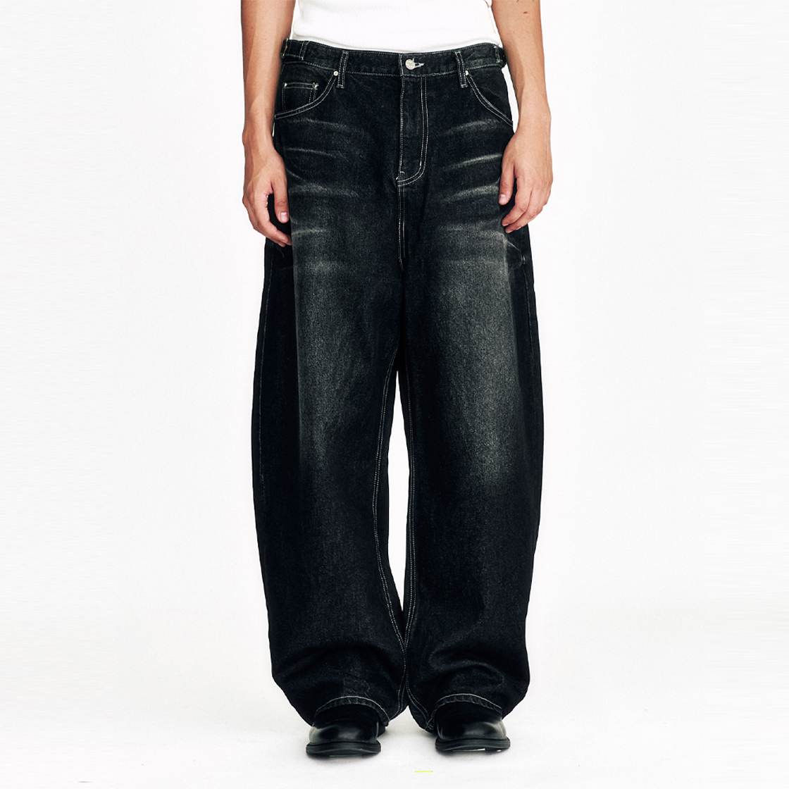 쎄르페 나이트 라이더 커브드 데님팬츠 블랙(SSERPE Night Rider Curved Denim Pants Black) - 2