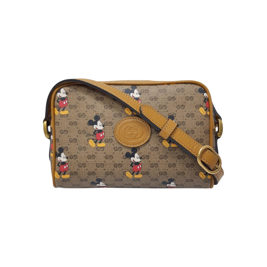 구찌 602536 구찌X디즈니 미키마우스 GG로고 브라운 레더 트리밍 미니 크로스백(Gucci x Disney Mickey Mouse GG Logo Brown Leather Trim Mini Crossbody Bag) - 1