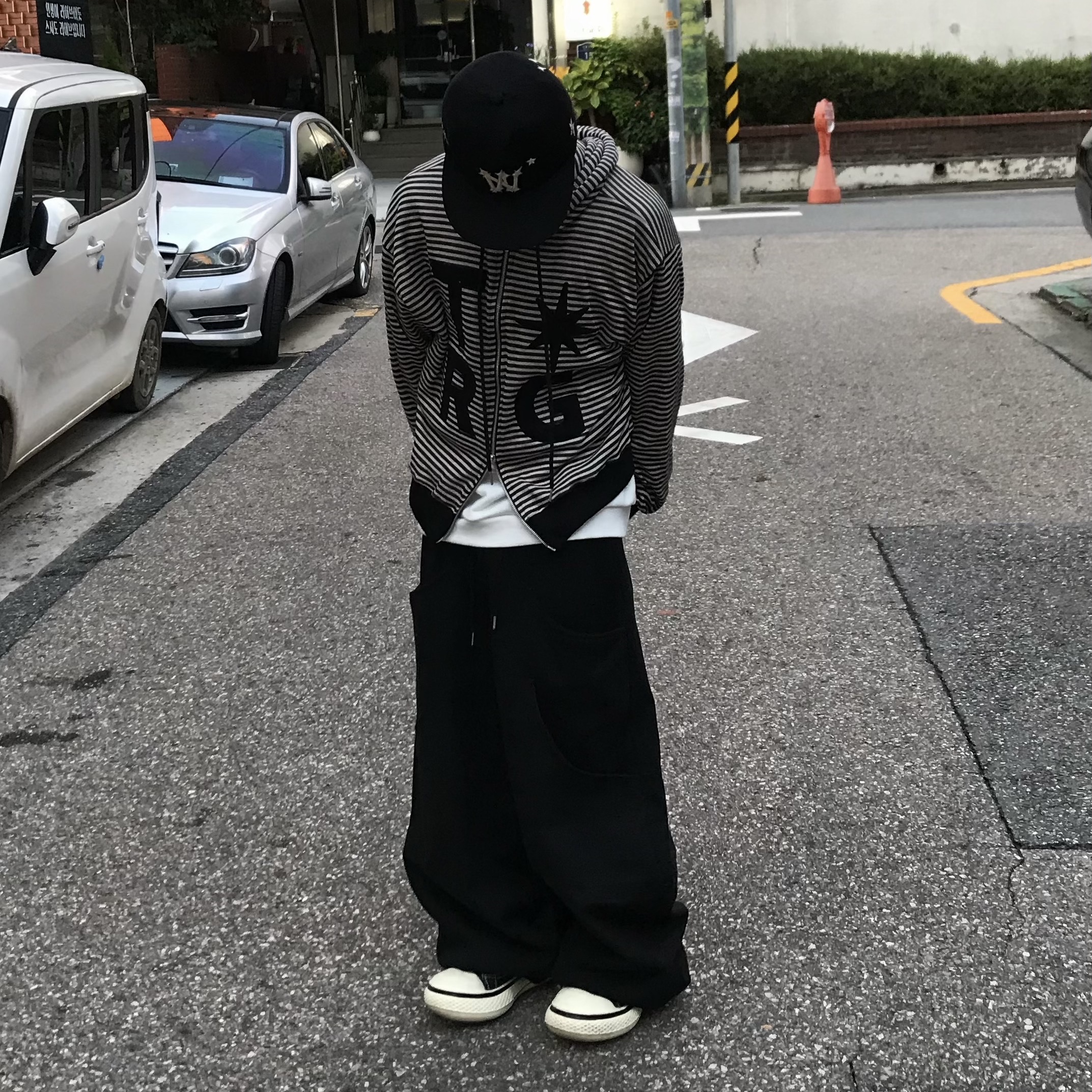 Aoiro 6-Panel Bone A/N Cap Black 착용 스타일 - 1