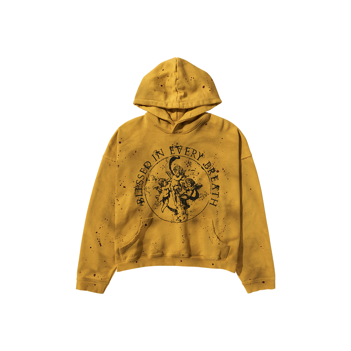 언더마이카 25FW 블레스드 인 에브리 브레스 빈티지 후디 옐로우