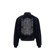 Undermycar 25SS Jeanne D'Arc Sword of Altar Embroidered Suede Blouson Navy