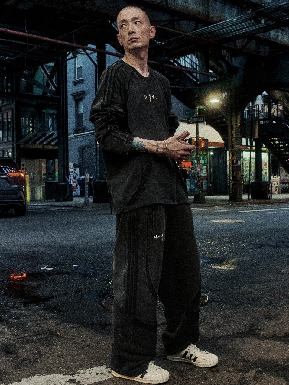 Adidas x Thug Club Teamgeist Sweat Hooded Zip Up Night Indigo - KR Sizing, Adidas x Thug Club Teamgeist Sweatpants Night Indigo - KR Sizing 착용 스타일 - 8