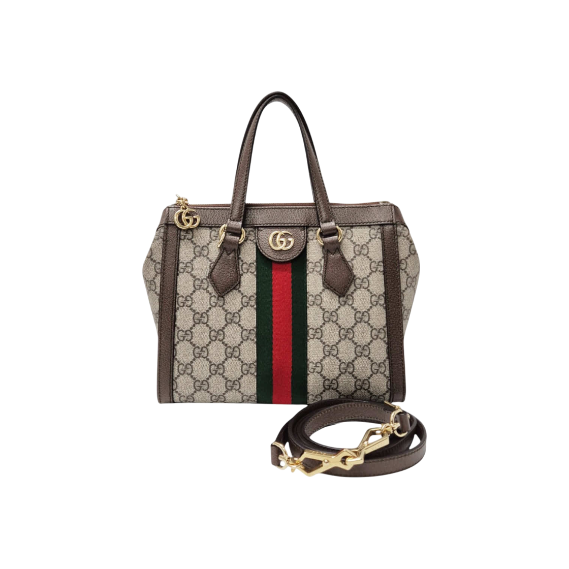 IT5G5F4VNSKW Gucci Ophidia GG Brown Tote Bag with Strap
