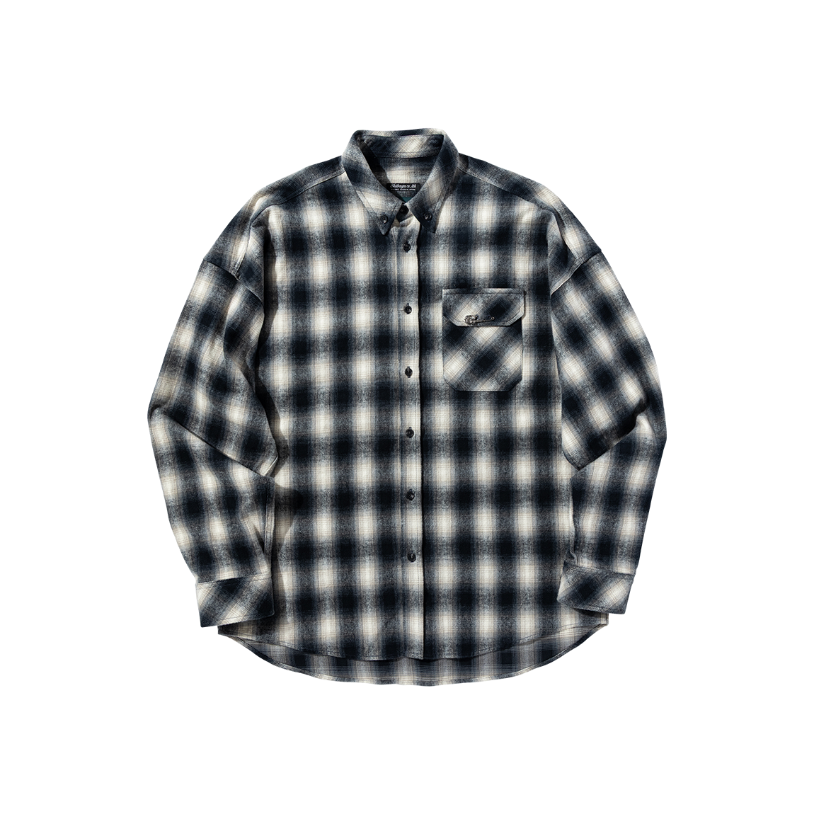 25FWUVBOSBB Undermycar 25FW Black Rose Pin Ombre Check Shirts Beige Black