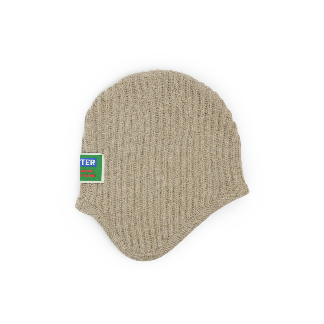 P0000BEP Greenbutter Merino Wool Earflap Beanie Beige