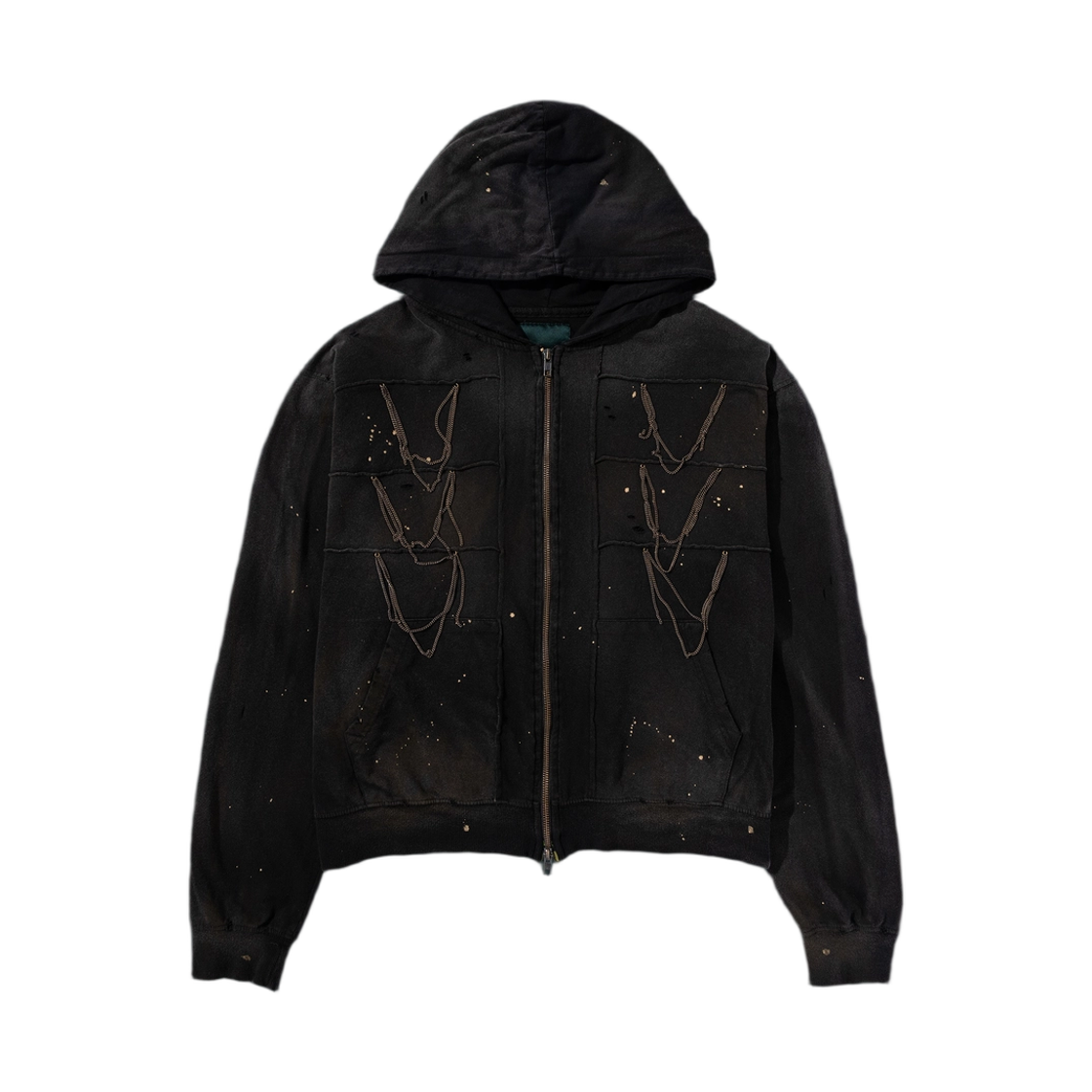 언더마이카 러스티 체인 디멘터 지퍼 후드 블랙(Undermycar Rusty Chains Dementor Zipped Hoodie Black) - 1