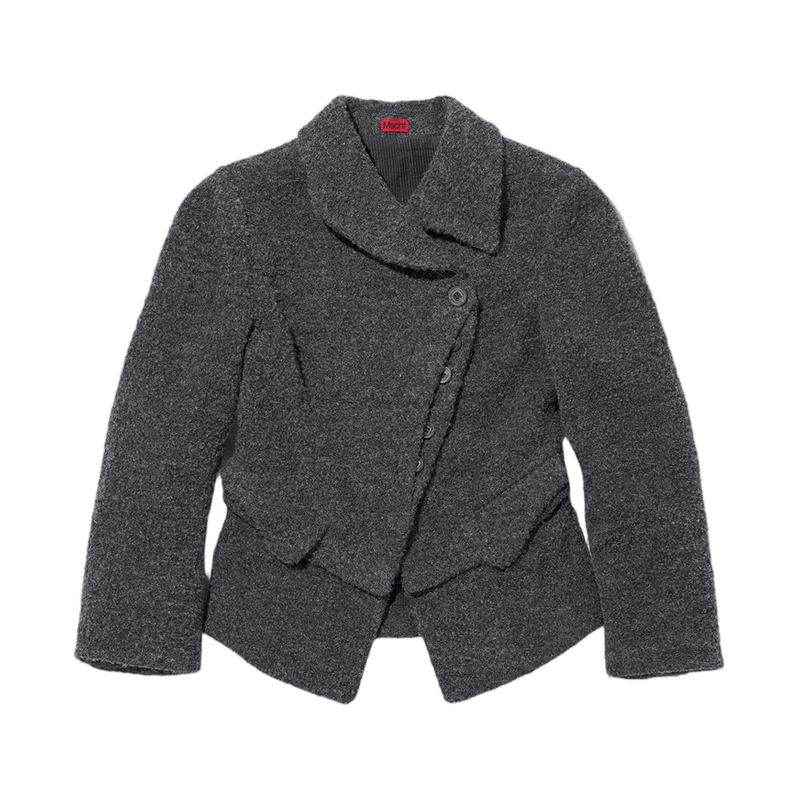 (W) 미스치프 틸티드 울 블레이저 그레이((W) Mischief Tilted Wool Blazer Grey)