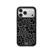 Casetify x Murakami Takashi iPhone Multi Flowers Rainbow Phone Magsafe Impact Case Black