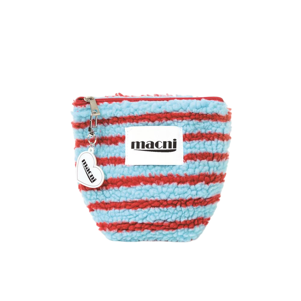 C255UAPC08SB0FR MACNI POODLE STRIPE STANDY POUCH SKY BLUE