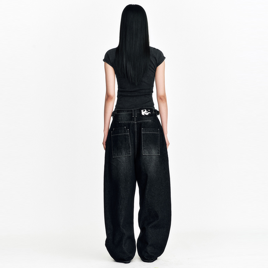 쎄르페 나이트 라이더 커브드 데님팬츠 블랙(SSERPE Night Rider Curved Denim Pants Black) - 6