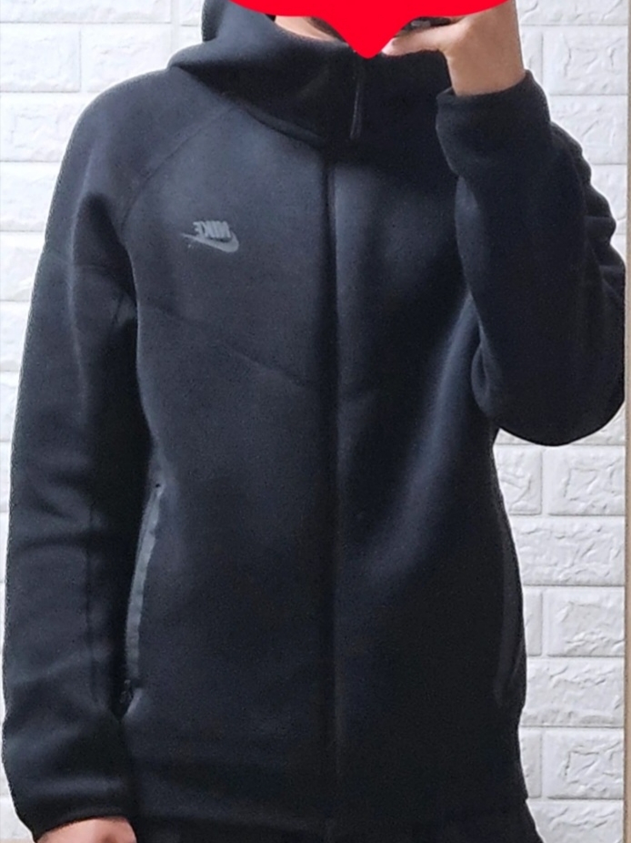 Nike NSW Tech Fleece Windrunner Full Zip Hoodie Black - Asia 착용 스타일