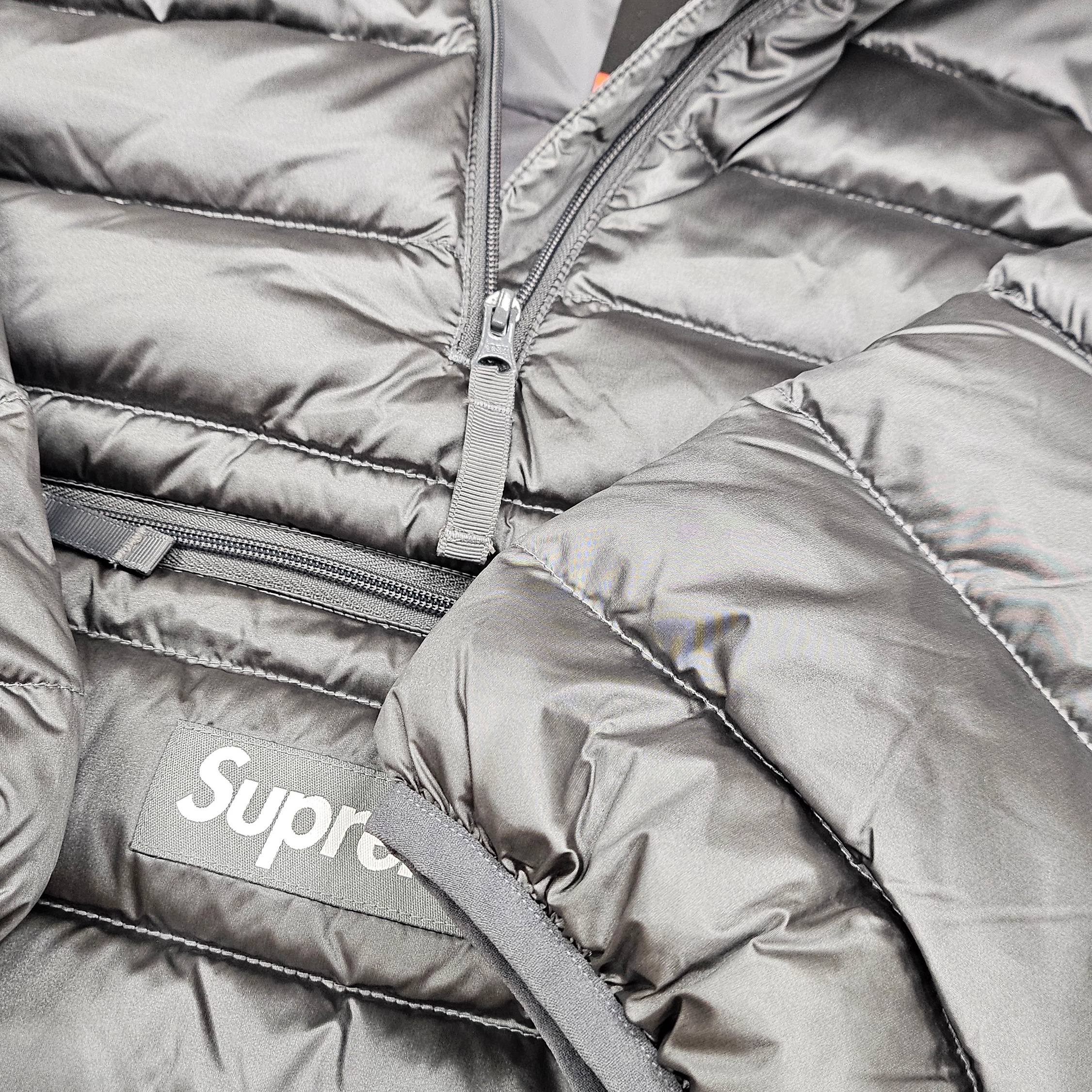 Supreme Micro Down Half Zip Hooded Pullover Silver - 25FW 착용 스타일 - 4