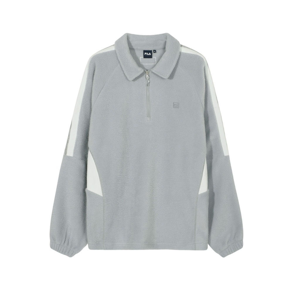1100FS254PO01X001021 [6% 적립] FILA Fleece Half-Zip Sweatshirt Light Gray