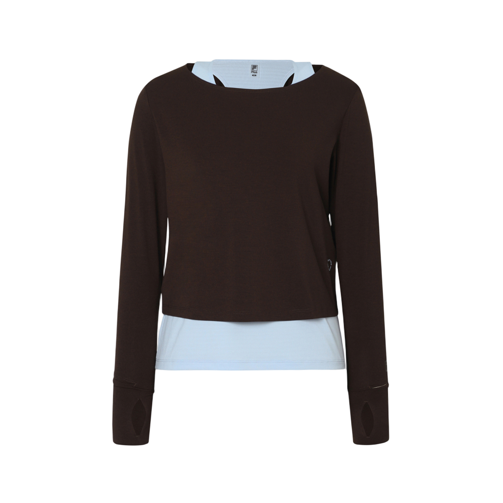 1100FS253RL02F004234 [6% 적립] FILA UV Layered Long Sleeve Tee Dark Brown