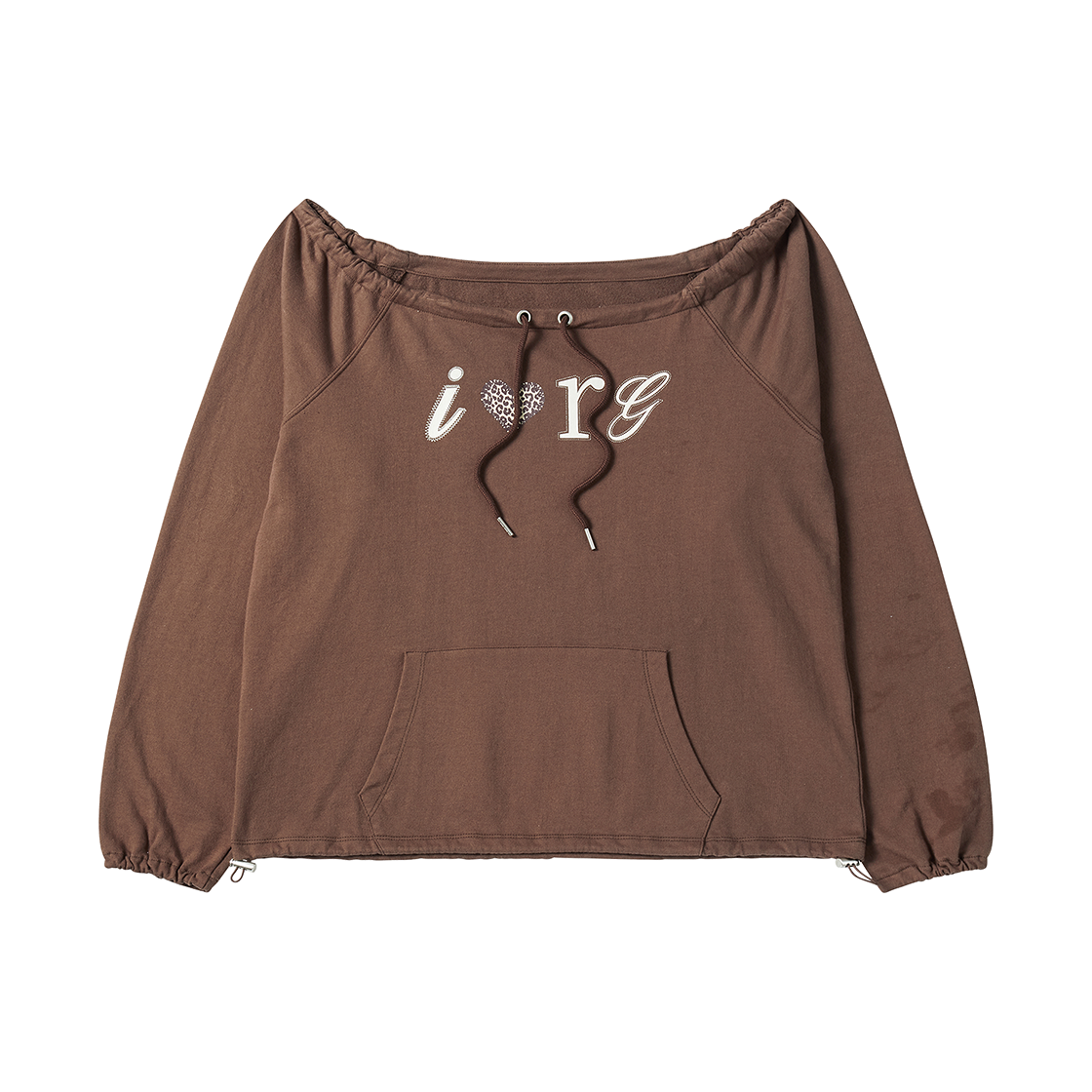 RG_25_FA2_LS_15 Rogin N Rosie I Luv RnR Leopard String Point Long Sleeve Brown