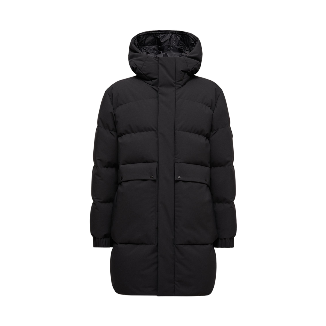 몽클레르 아비오 후드 롱 다운 자켓 블랙 - 25FW