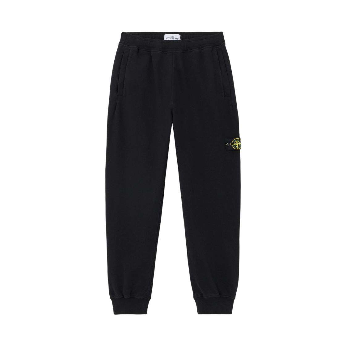 K2S1562000-12S0A20-V0029 Stone Island 6200012 Brushed Organic Cotton Fleece Regular Fit Joggers with Pockets and Elasticated Cuffs Black - 25FW