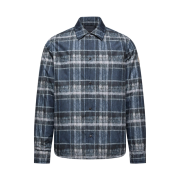 Moncler Check Padded Shirt Jacket Blue Black - 25FW