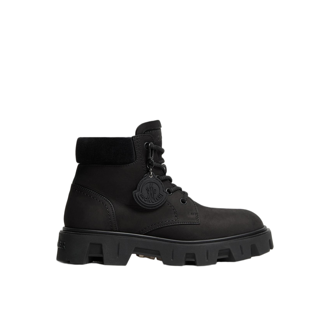 K2-09A-4F00010-M6882-999 Moncler Peak City Nubuck & Suede Lace Up Boots Black - 25FW