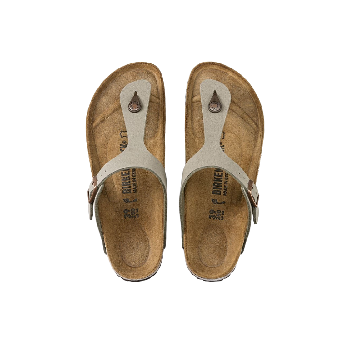 버켄스탁 지제 비르코 플로 버키부크 스톤 - 내로우(Birkenstock Gizeh Birko Flor Birkibuc Stone - Narrow) - 2